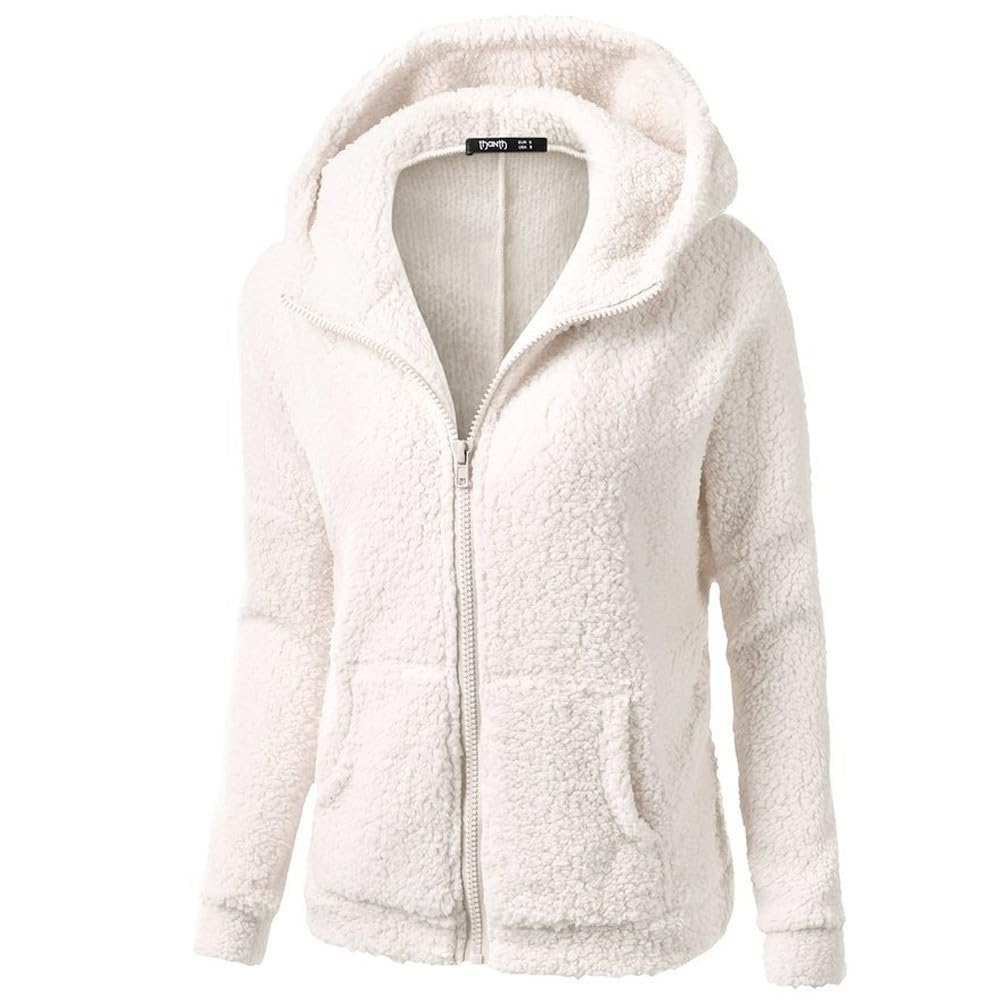 Baby Deals Oversized Sweaters For Women Casual Fleece Fuzzy Faux Shearling Warm Winter Outwear Sweatshirt Shaggy Coat Cute Hoodie
